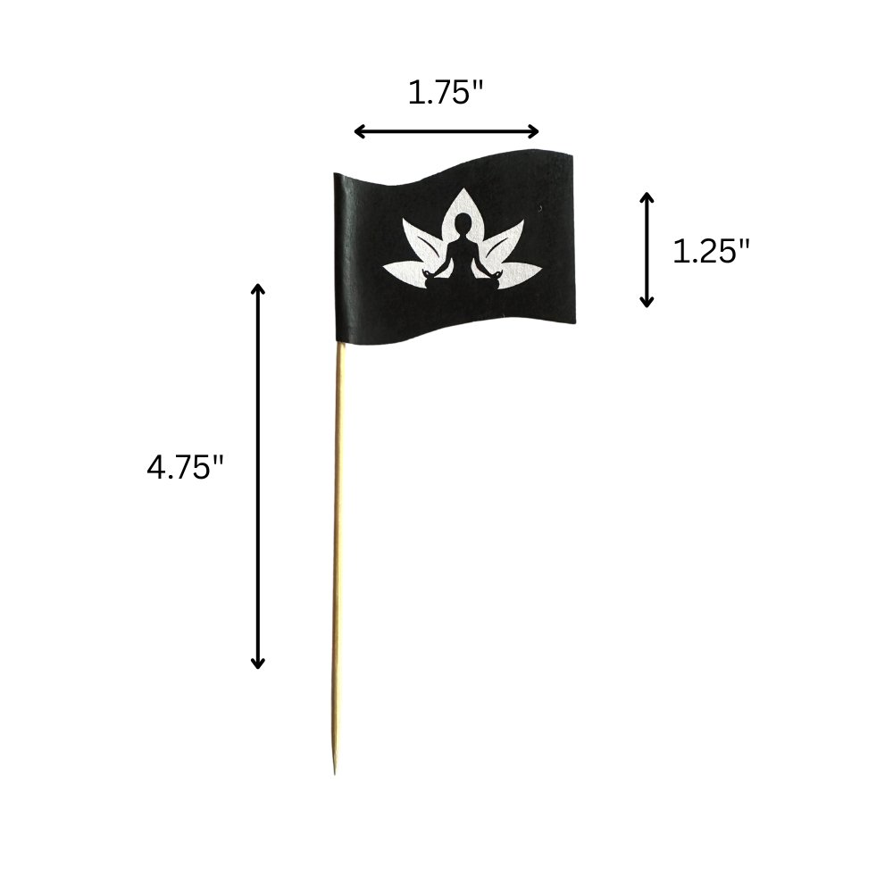 4.75" Bulk Custom Toothpick Flags - Medium Wavy - 1.75" x 1.25" 4