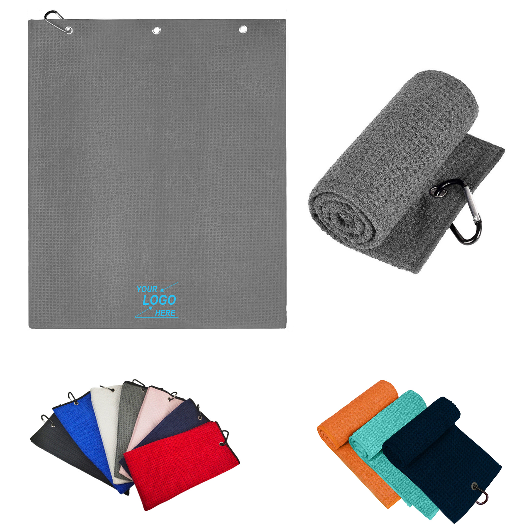 Golf Towel with Clip - Microfiber, Easy to Carry