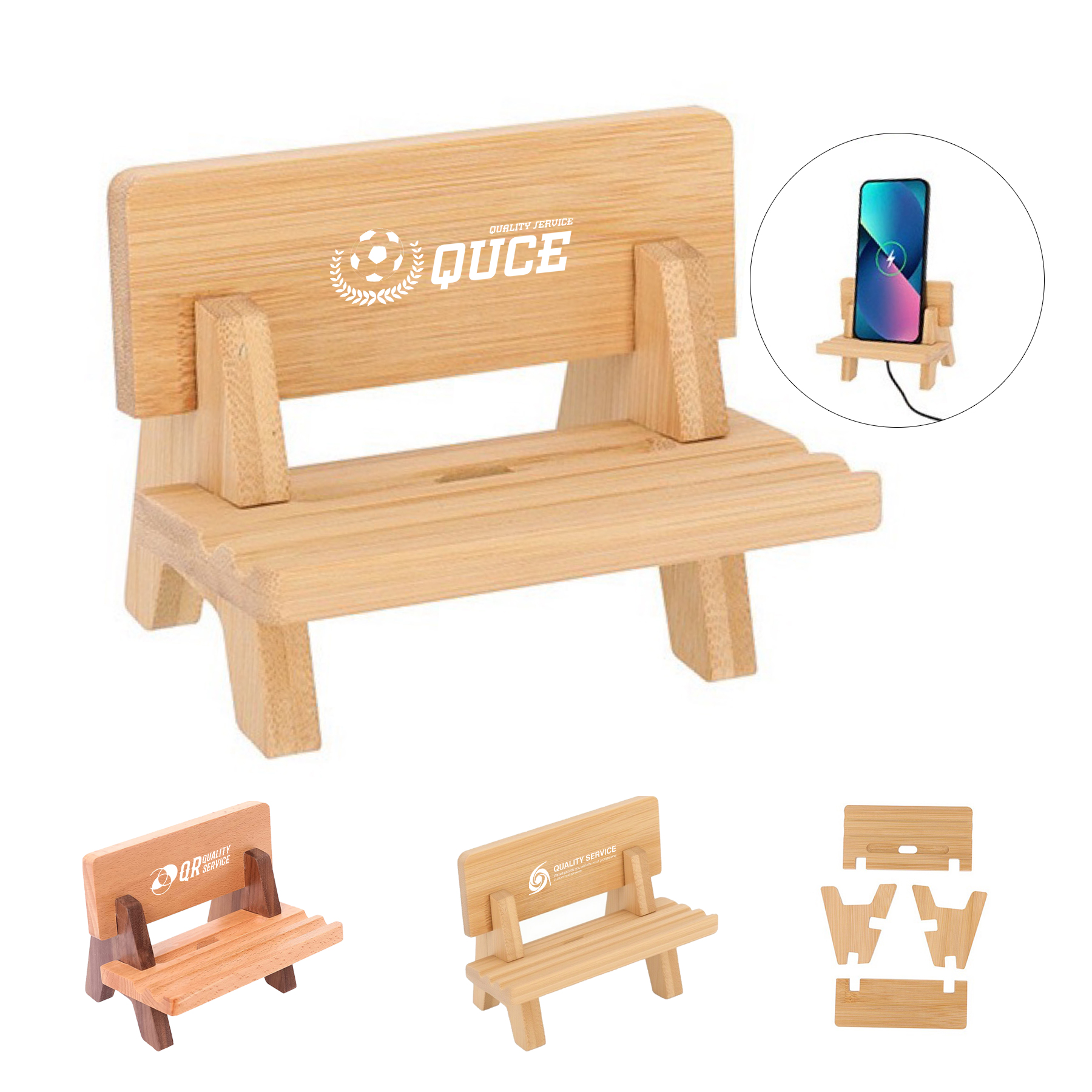 Creative Laser Printed Eco-Friendly Bench-Style Phone Stand With MOQ: 100Pcs 1