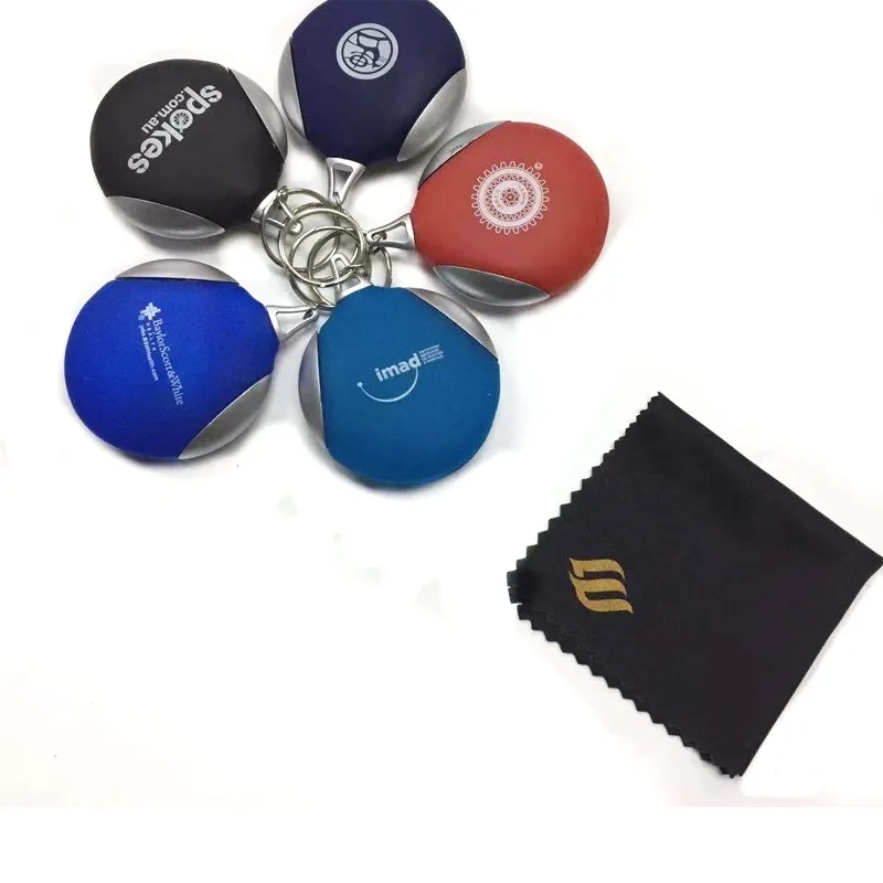 Rubber Key Chain with Microfiber Cleaning Cloth 1