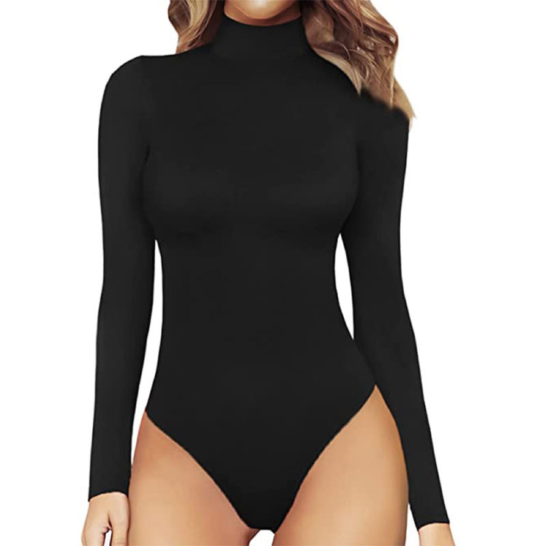 Women's High Neck Long Sleeved Top Onesie 5