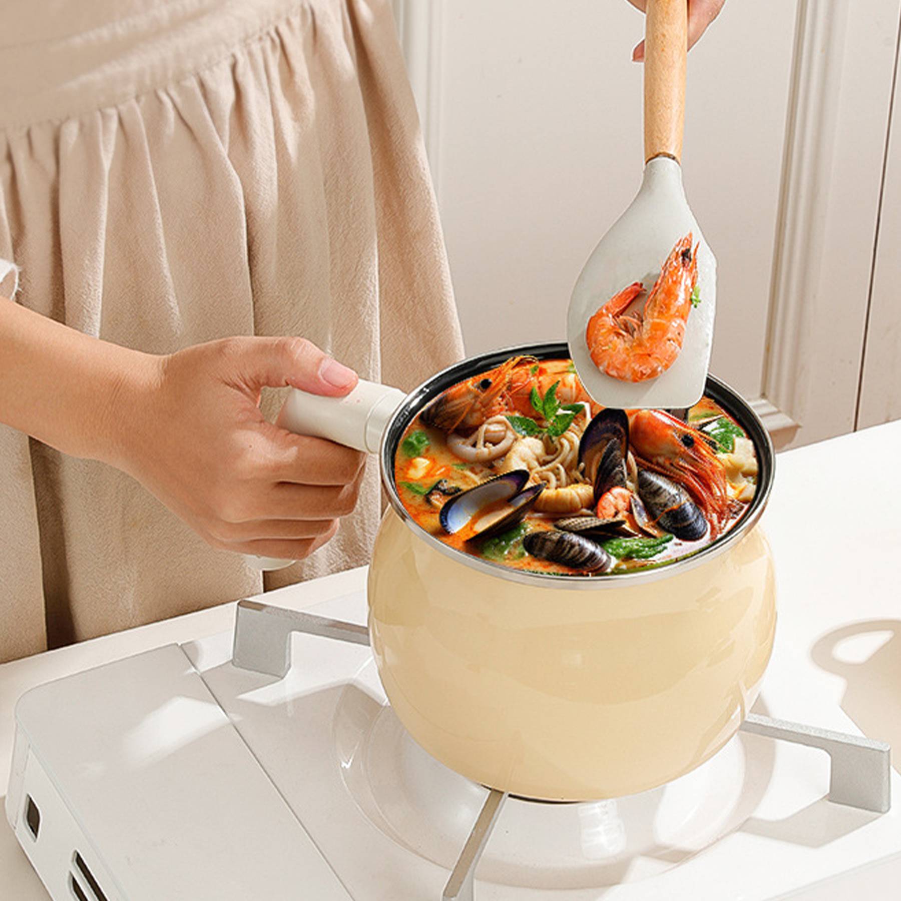 Stainless Steel Instant noodle pot with lid 6