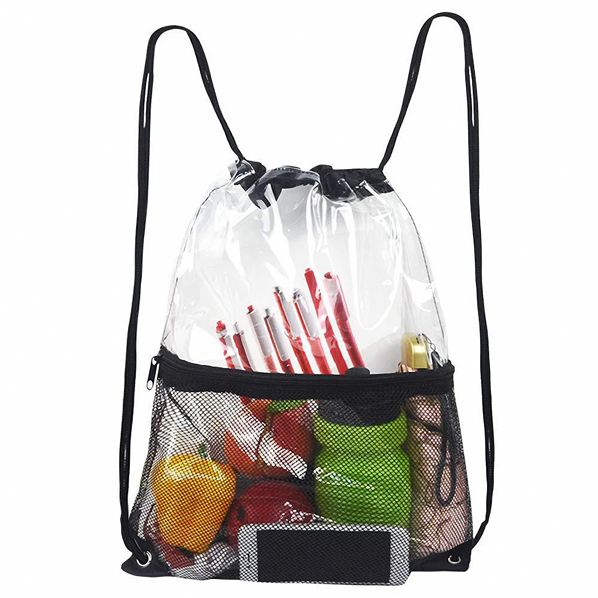 Waterproof Drawstring Backpack with Mesh Storage Pockets 4