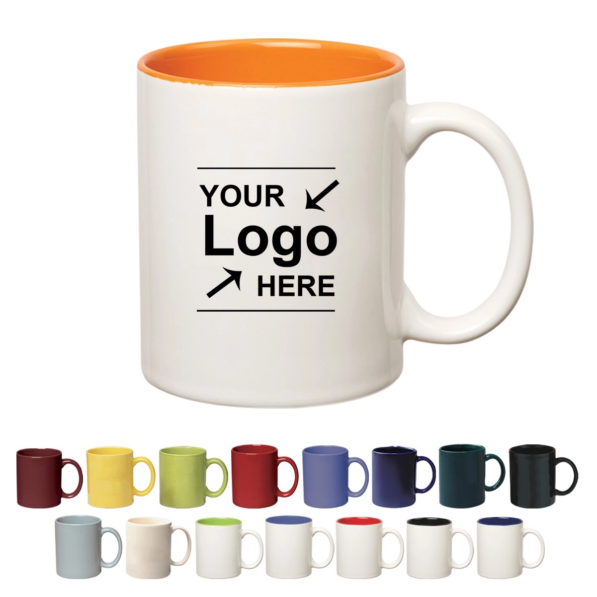 11 Oz. Colored Stoneware Mug With C-Handle 1
