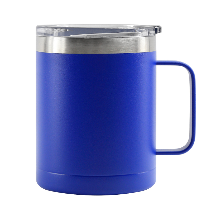 14 Oz. Summit Double Wall Stainless Steel Vacuum Insulated Campfire Mug (Blue)