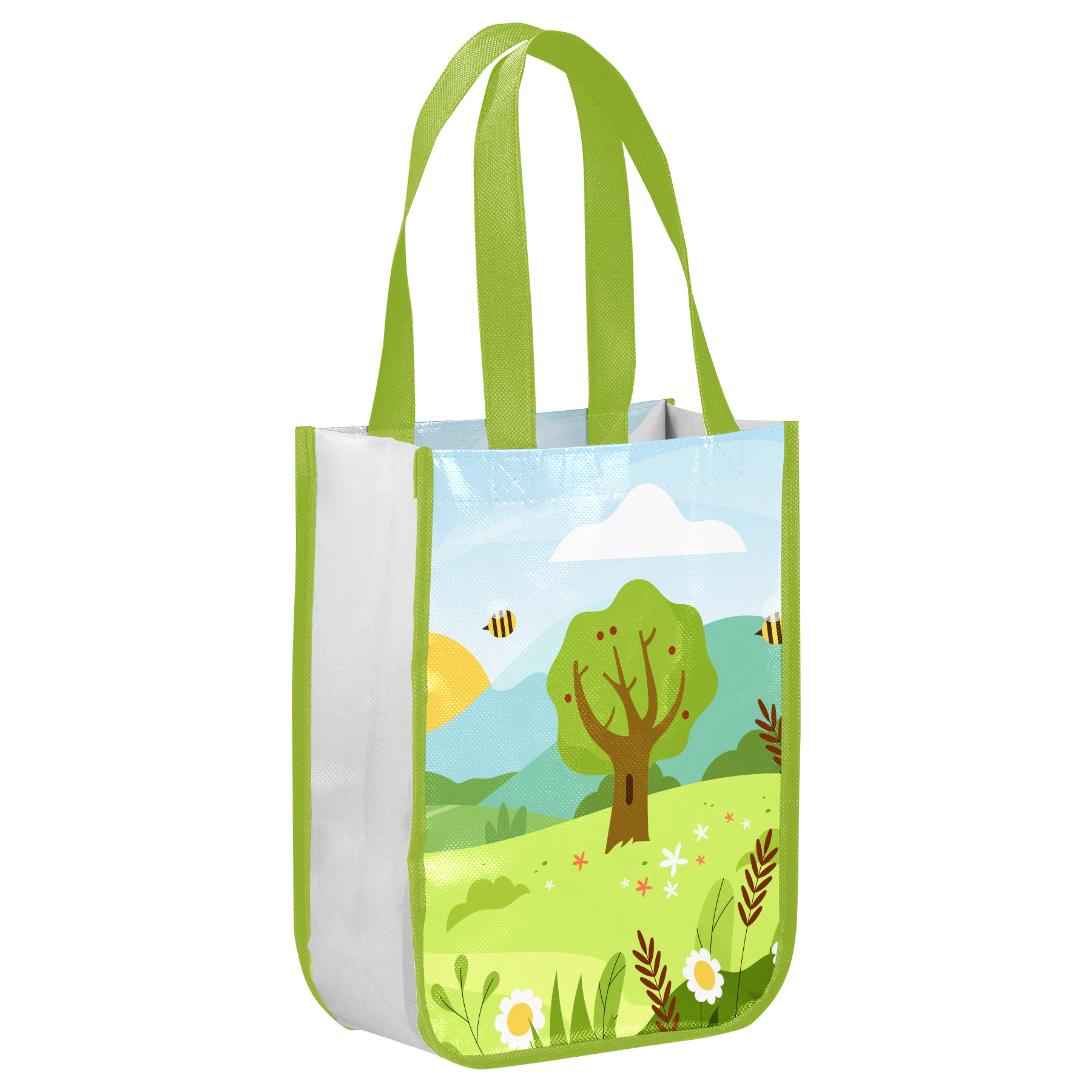 Fully Customizable 105GSM Round-Corner Laminated Tote Bags (12'' x 16'' x 6'') 4