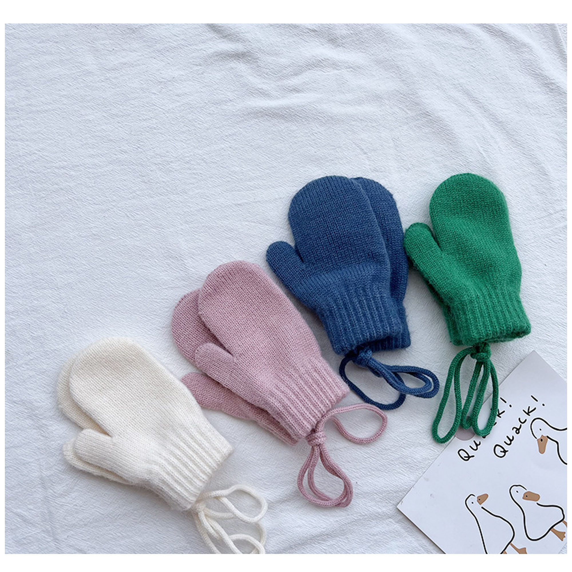 Alpaca Knitted Mittens With String In Fun Colors For Children??S Winter Wear 2