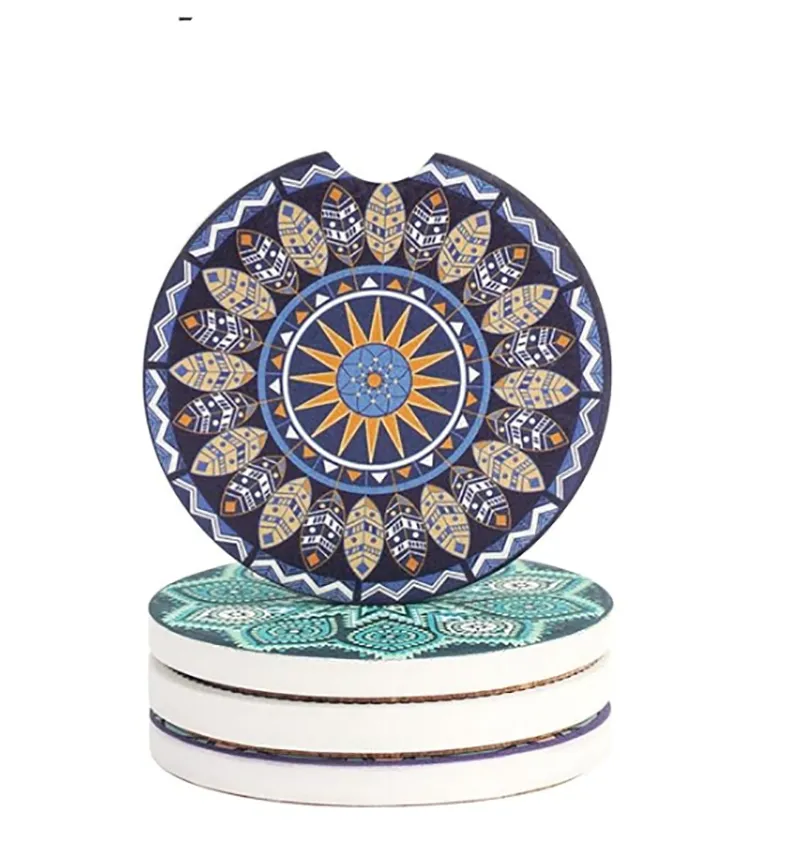 Absorbent Car Cup Holder Coasters 7