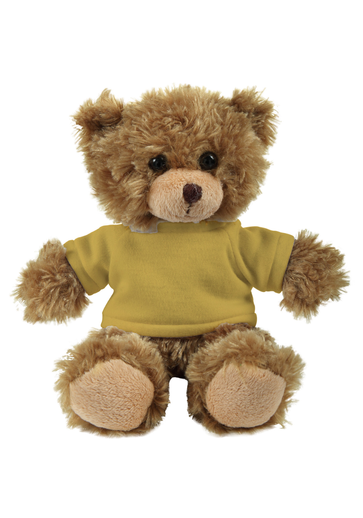 soft plush Mocha Curly Sitting Bear  with t-shirt 16
