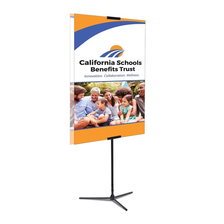 Adjustable Banner Stand, 33" x 60" Polyester Blend Fabric Banner, Double-Sided 2
