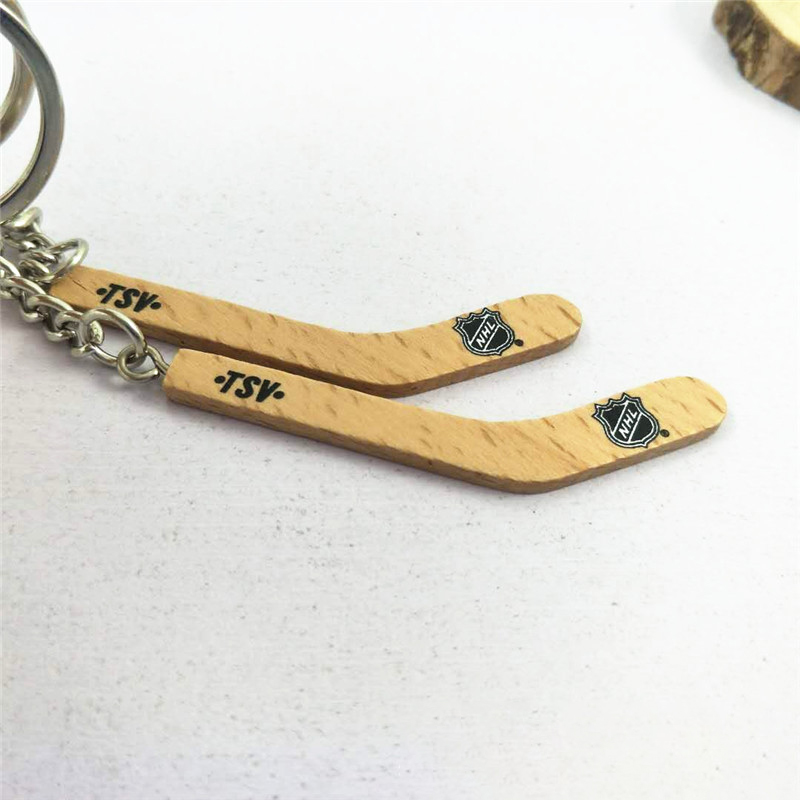 Hockey Stick Wooden Key Pendant 9