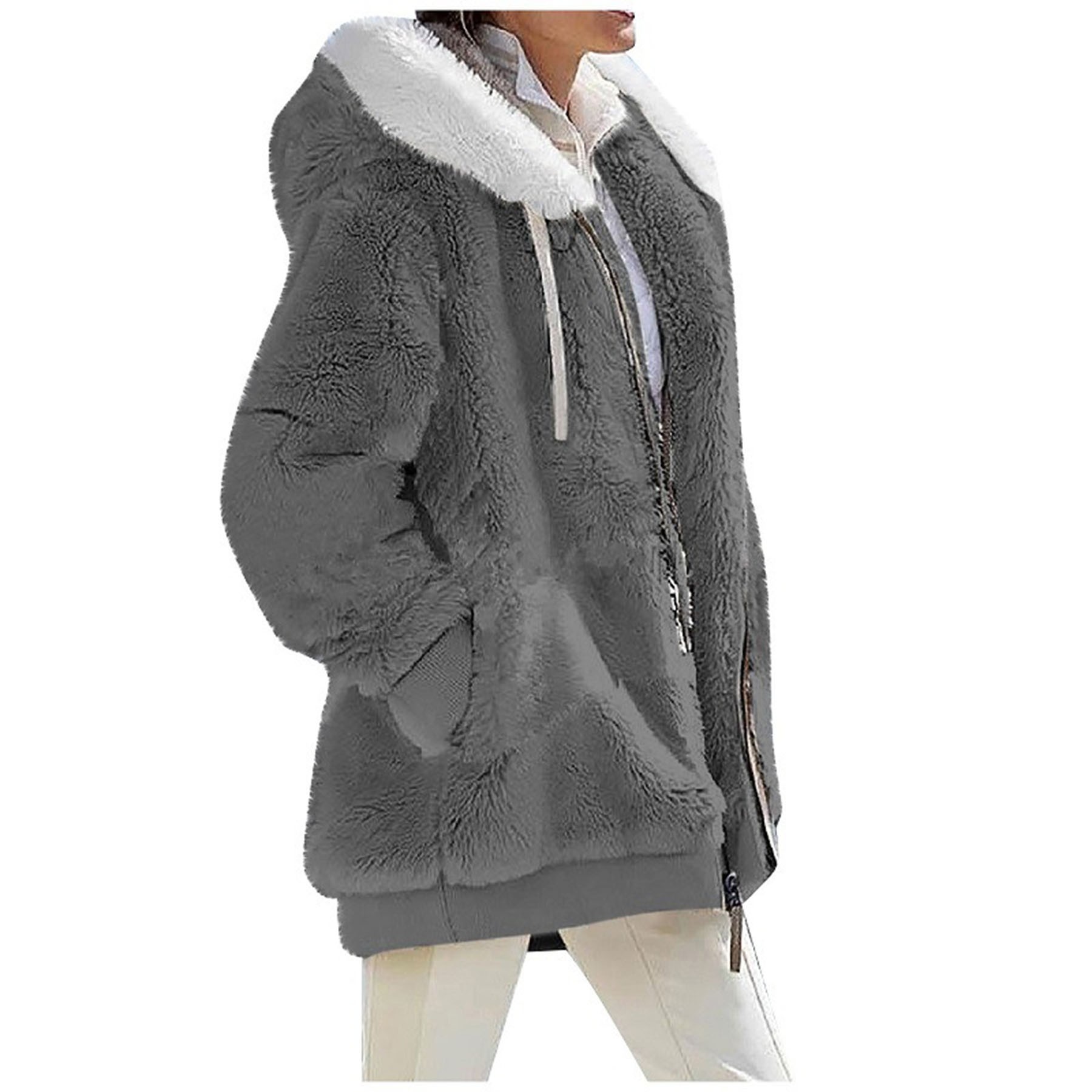 Womens Fuzzy Fleece Jacket 12