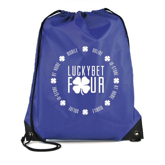 Drawstring Backpack with Leather Trim ( 14" x 18" ) 4