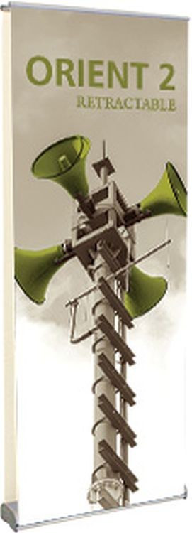 Orient 800 Silver Double-Sided Retractable Banner Stand 1