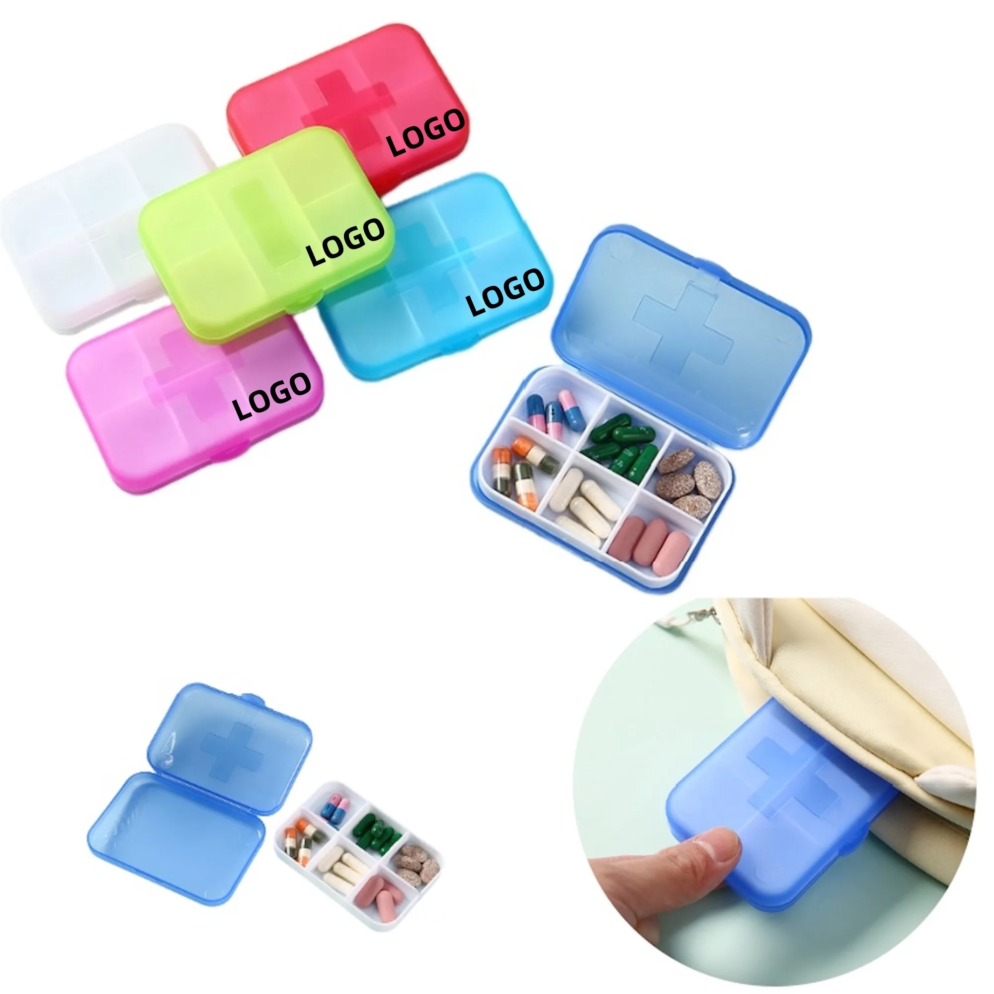 Pill Case with 6 compartments Free Shipping