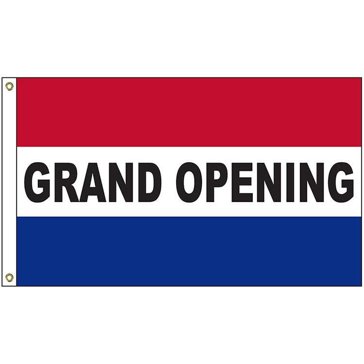 Grand Opening 3' x 5' Message Flag with Heading and Grommets 2