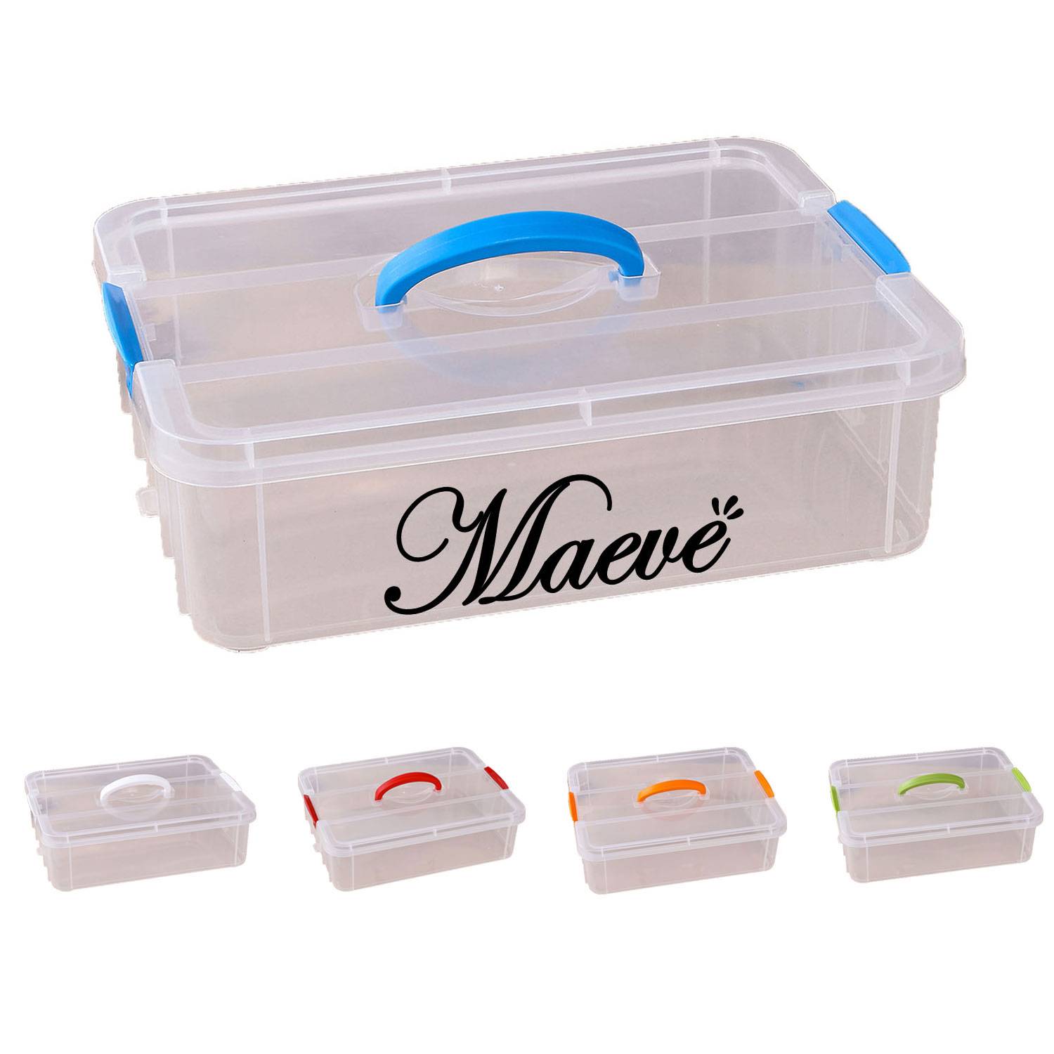 Stackable Transparent Storage Container Box with Handle 9