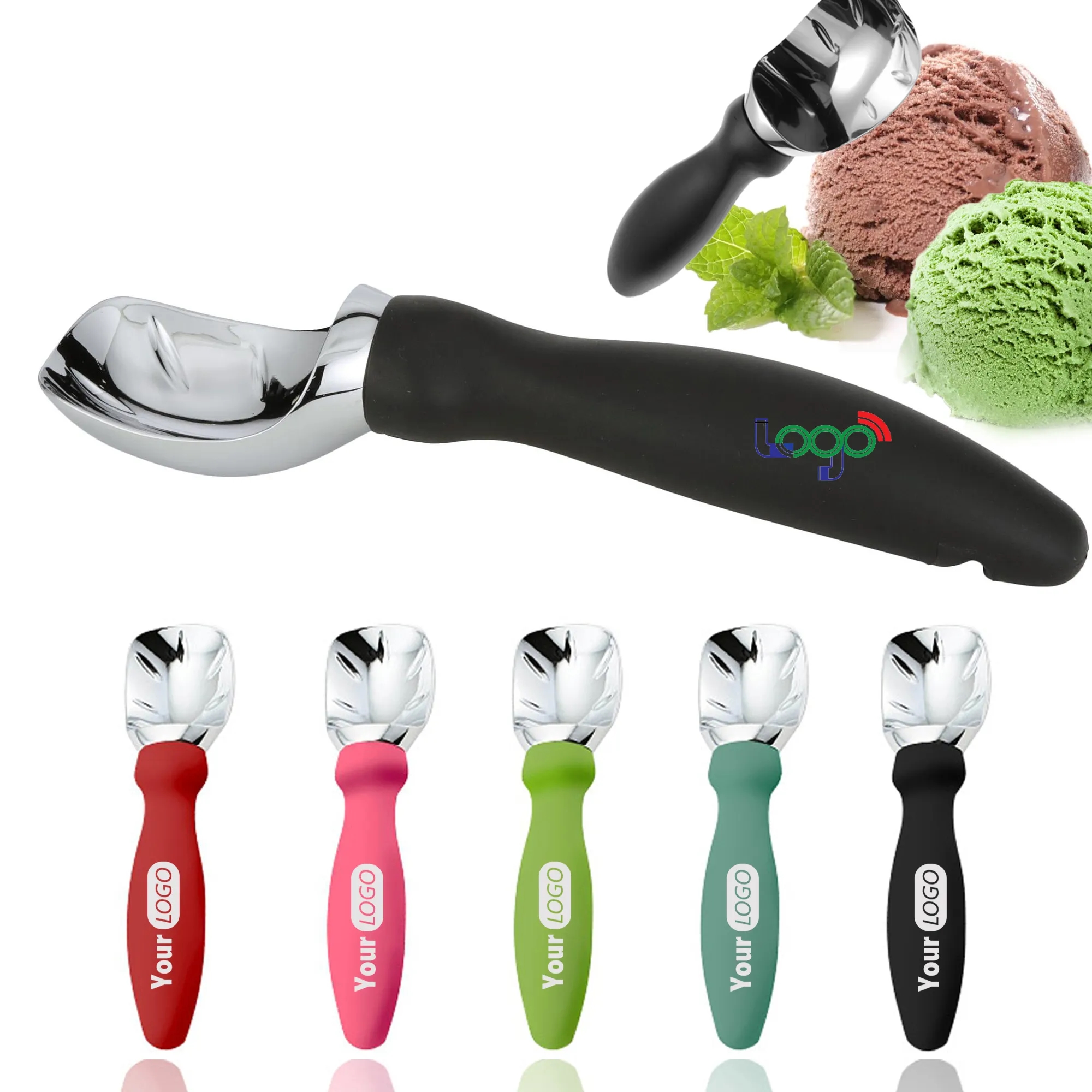 MOQ 20 PCS Spring Chef Ice Cream Scoop with Soft Grip Handle 3