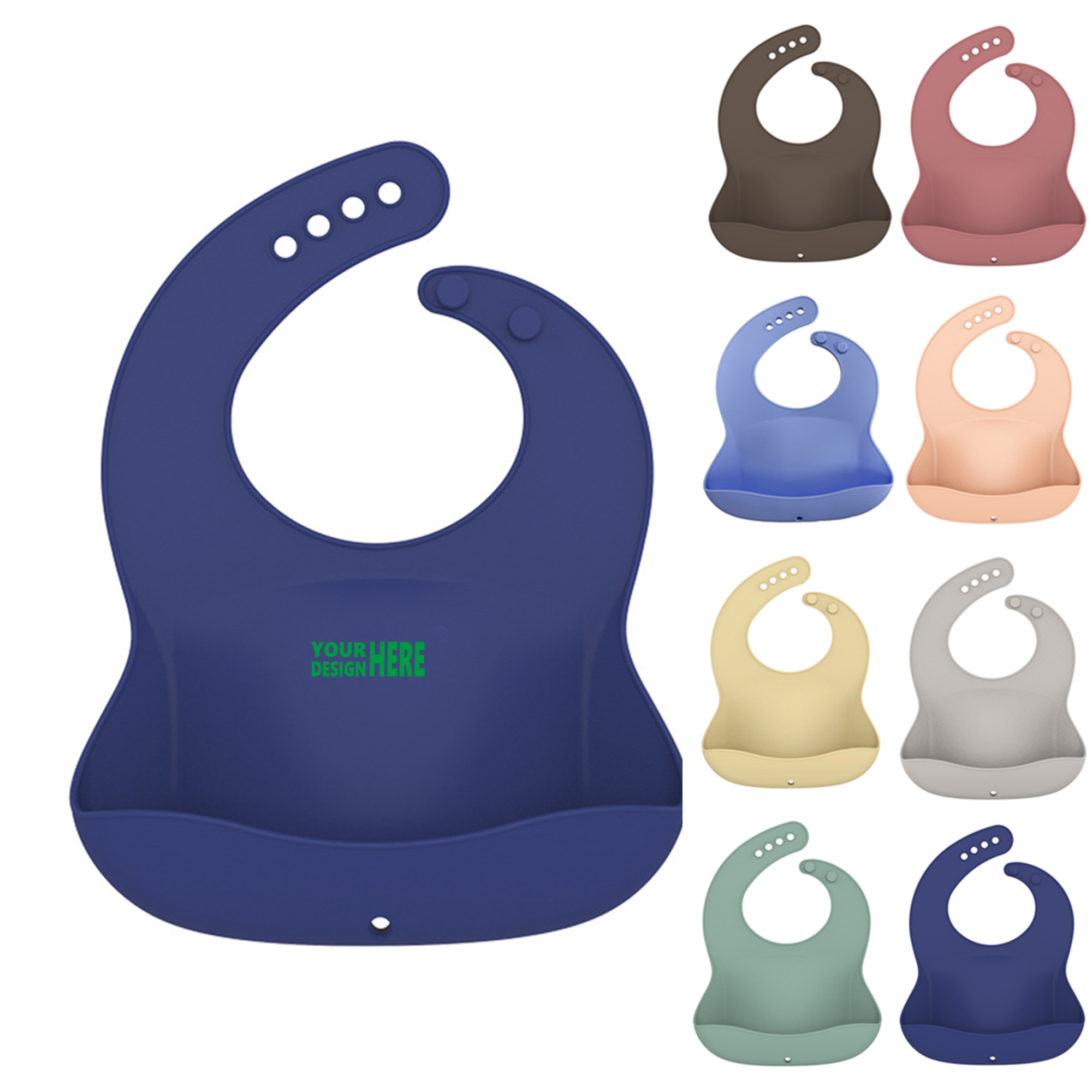 Silicone Baby Bibs - Food-Grade, Adjustable Fasteners 2