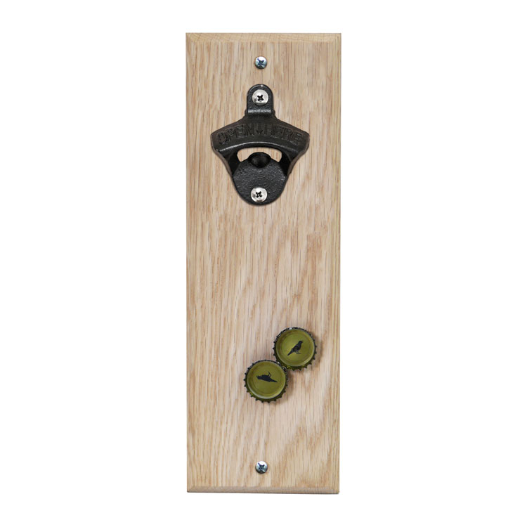 Wall-Mount Bottle Opener with Magnetic Cap Catcher