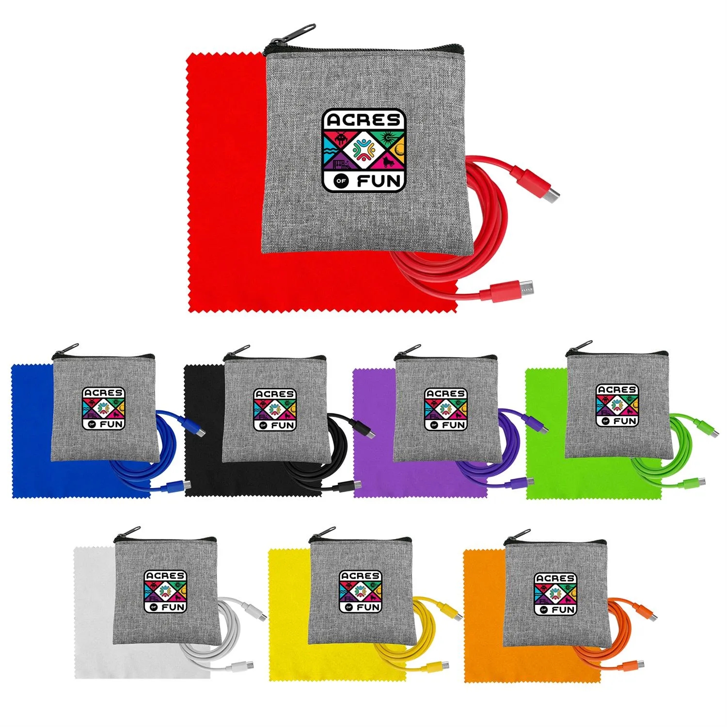 Recycled A+C to C Cable & Cloth Set