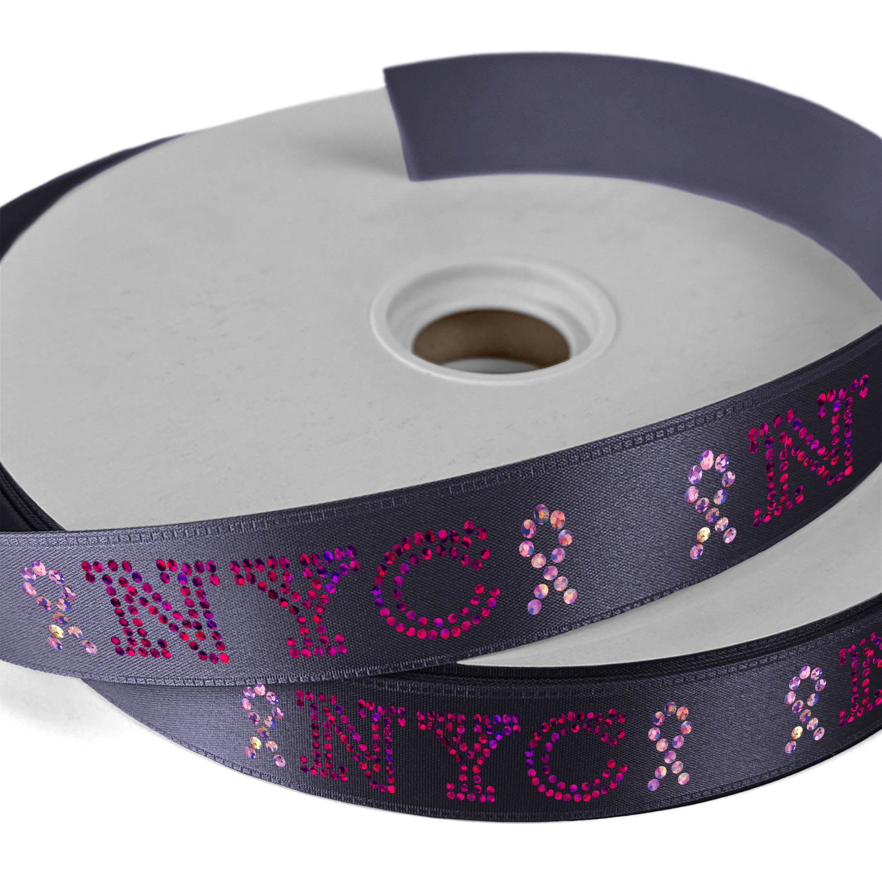 1" Badge Satin Ribbon - 25yd Roll - Sparkle 15