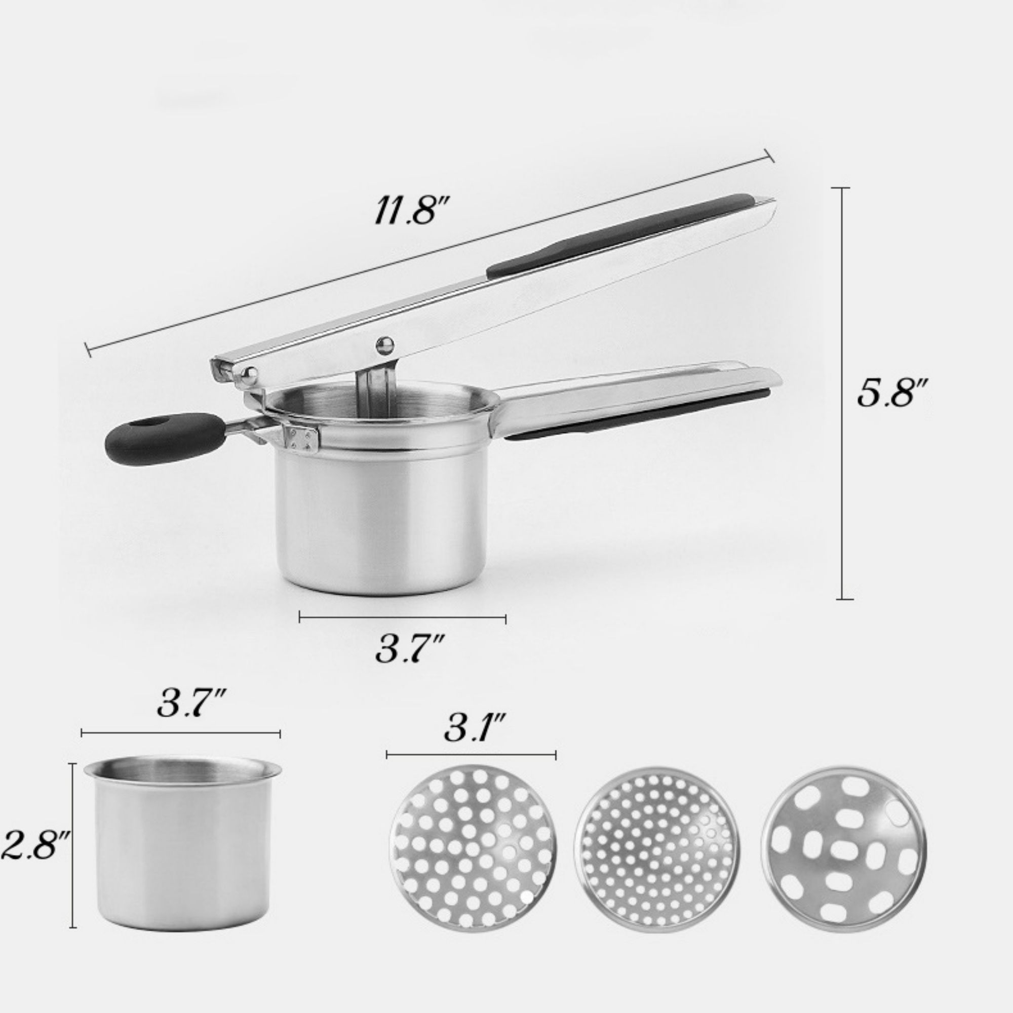 11.8" Heavy Duty Stainless Steel Masher 2