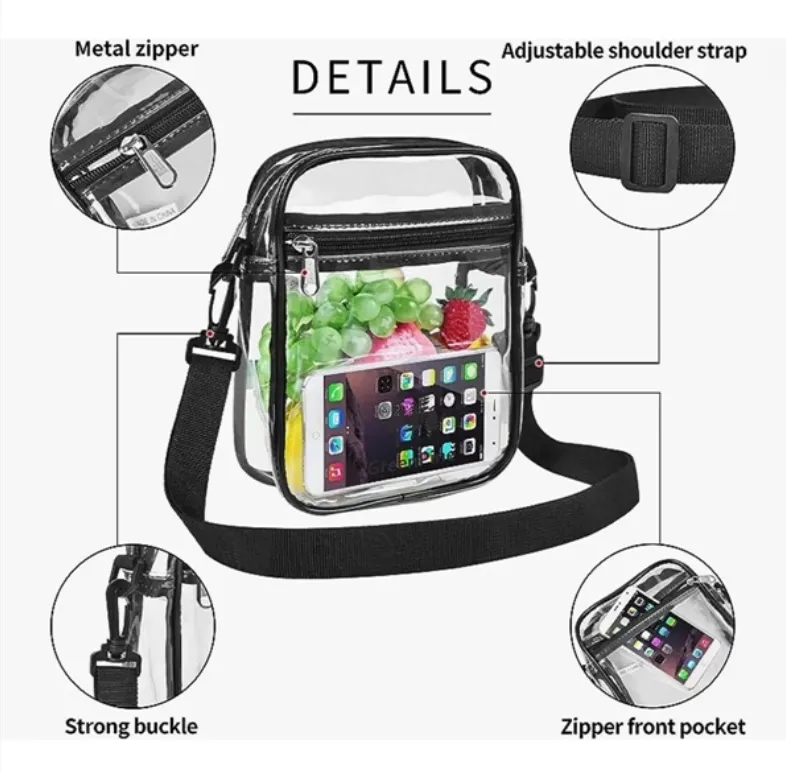 Custom Logo Clear PVC Satchel Bag Bulk Wholesale Stadium Approved Waterproof Tote 3