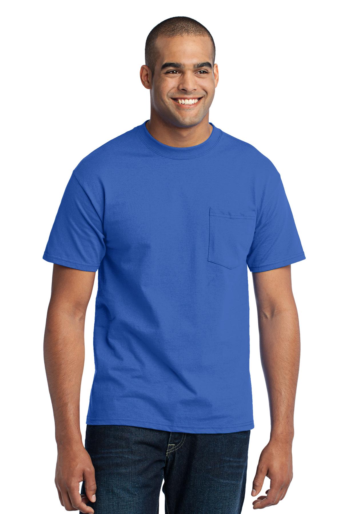 Port & Co Core Blend Pocket Tee. PC55P 106