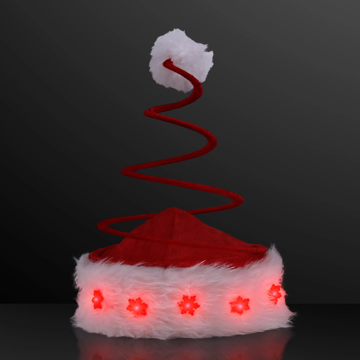 Coil Spring Santa Hat with LED Snowflakes 1