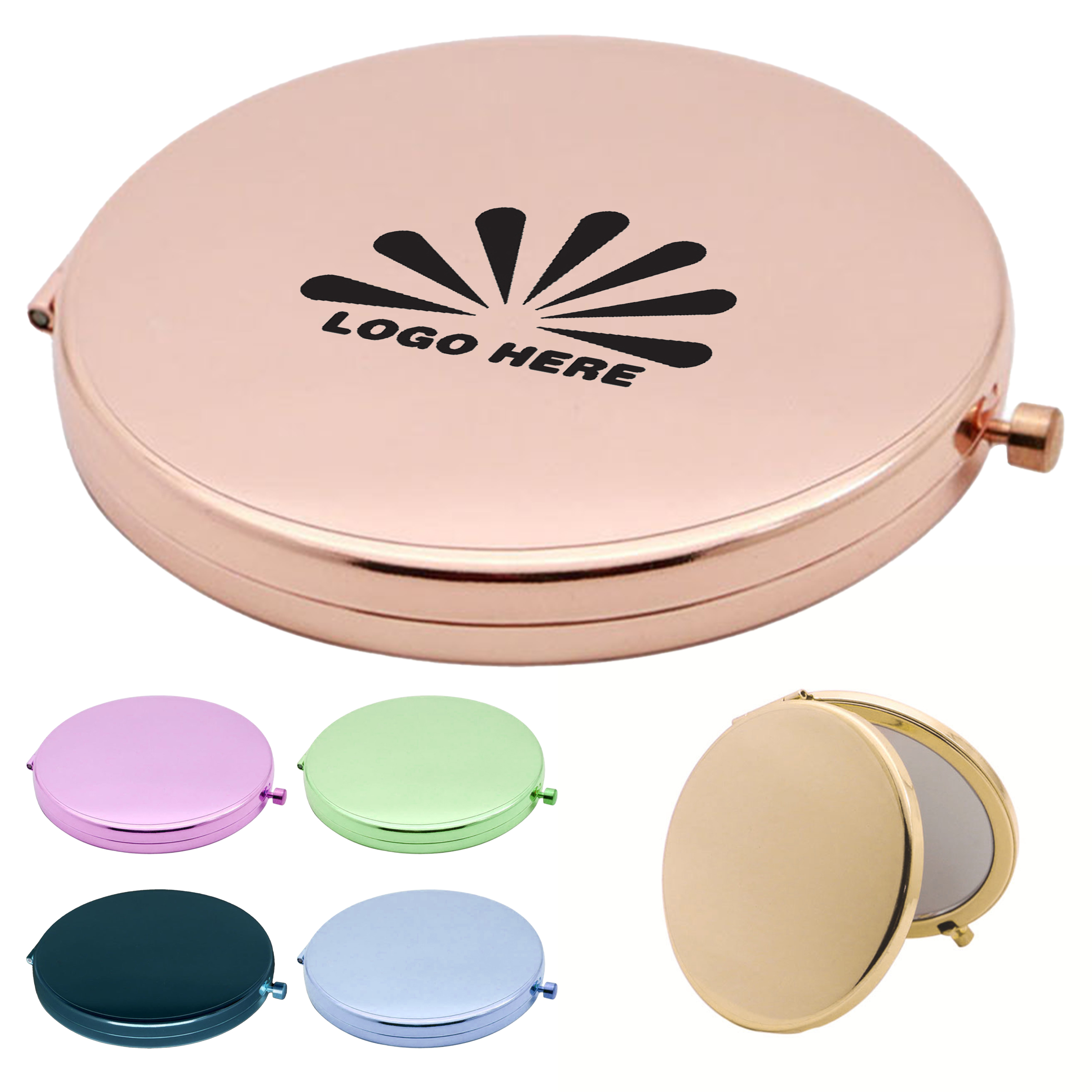 Compact Metal Makeup Mirror with Logo Customization 2