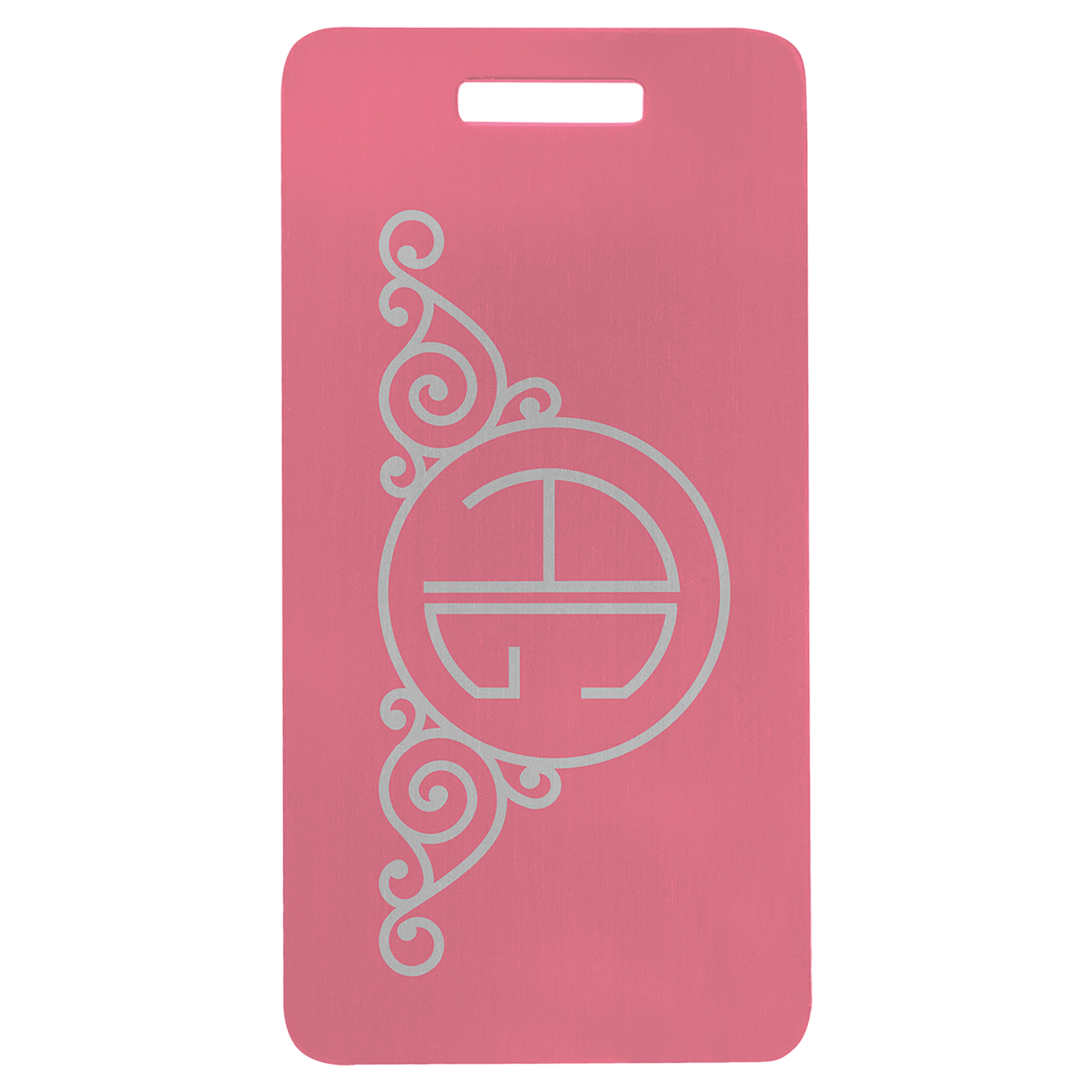 3 7/8" x 2" Pink Anodized Aluminum Luggage Tag 1