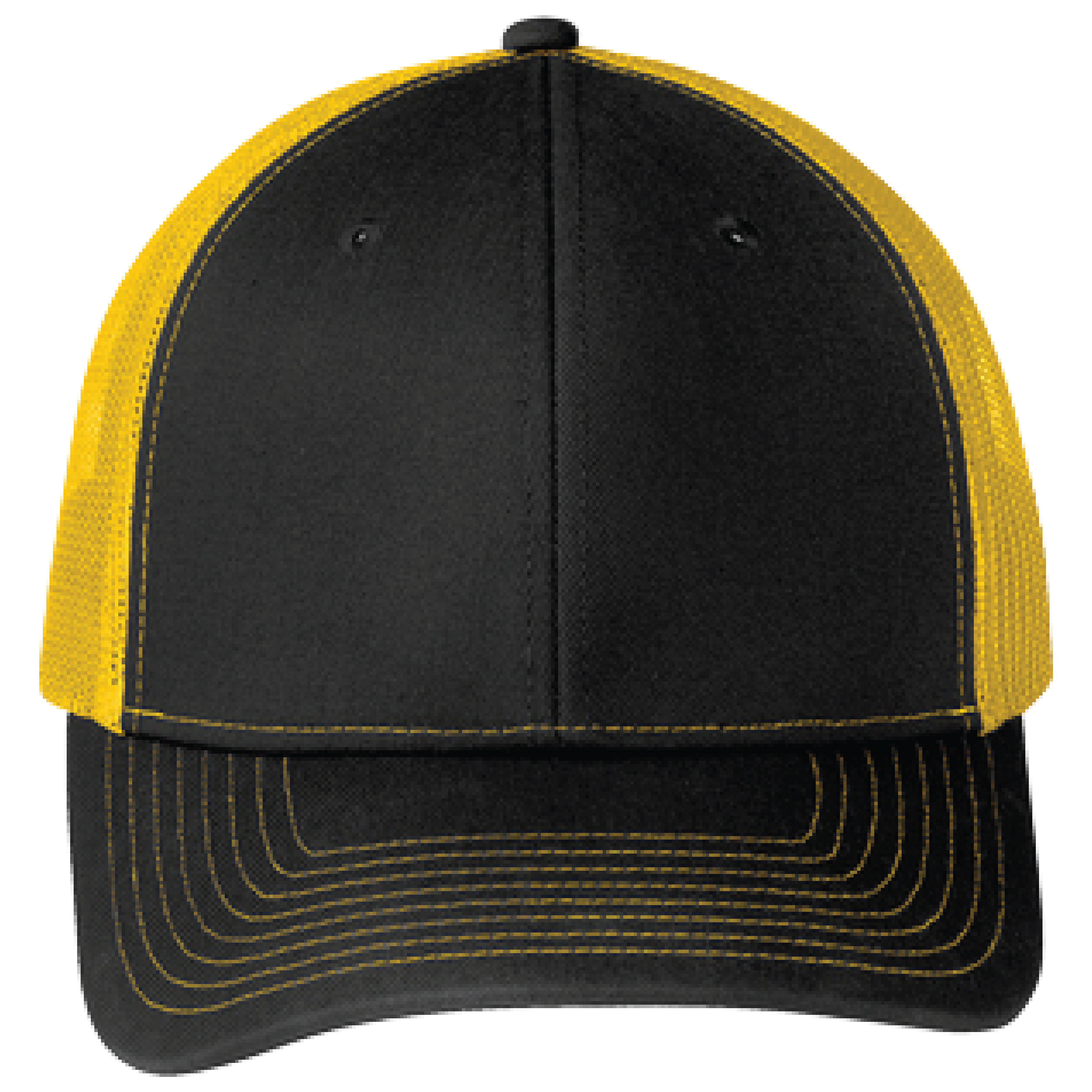 Port Authority C402 6-Panel Snapback Trucker Hat w/Leatherette Adhesive Patches or Embroidery 11