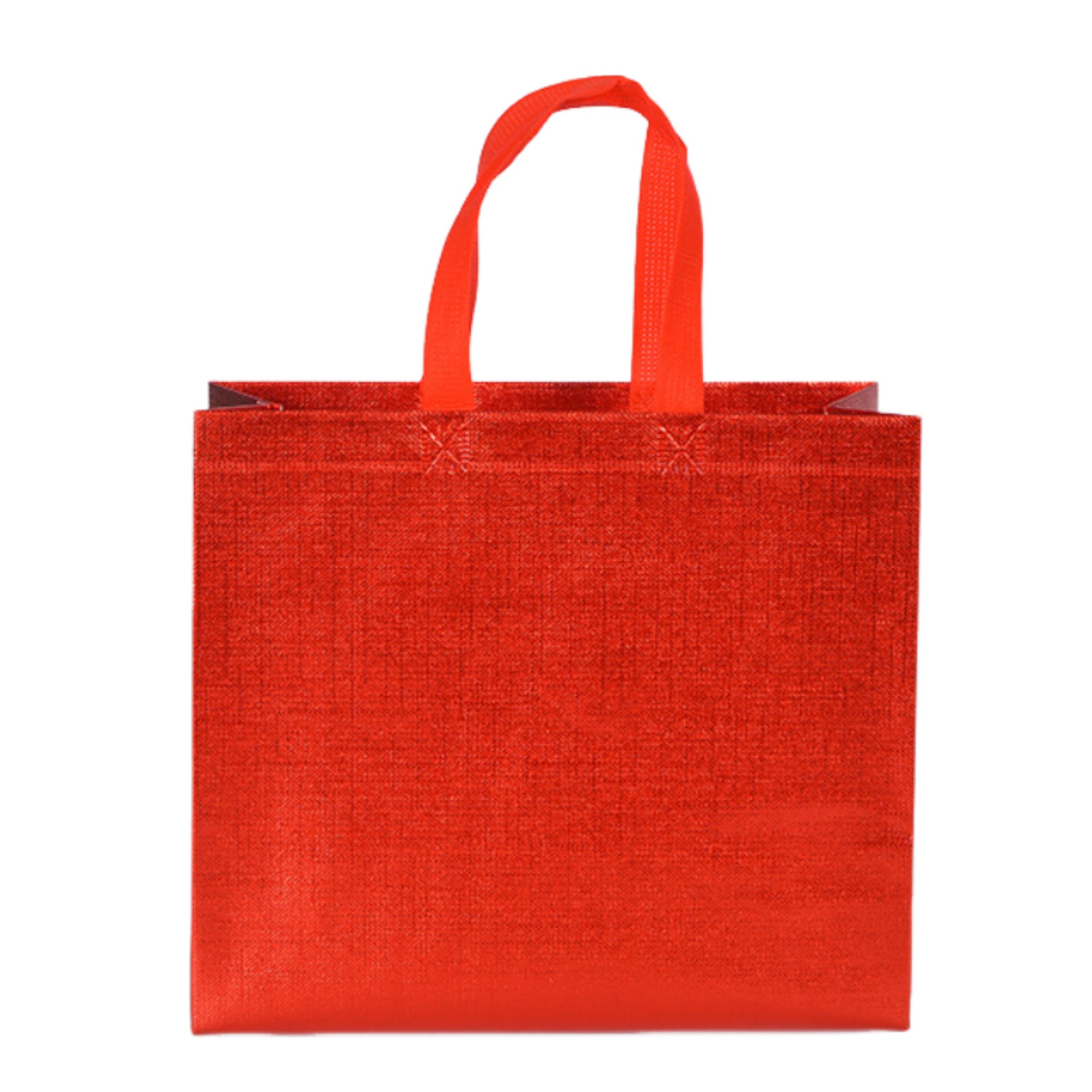 Laminated Non Woven Metallic Shopping Tote Bag 12.6" By 11.8" By 3.9" 3