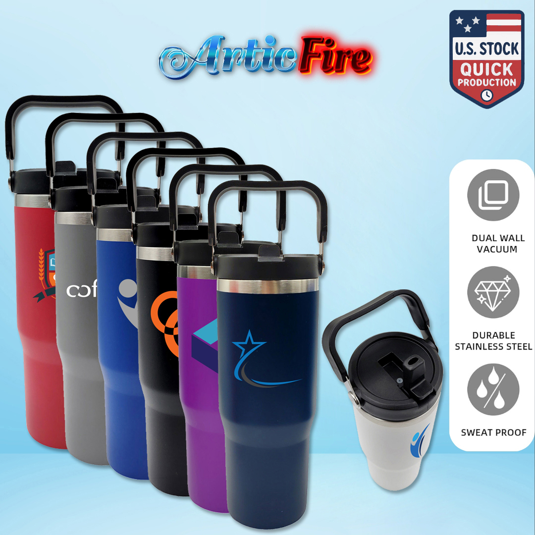 ArticFire 30oz Stainless Steel Tumbler with Handle & Built-In Straw 13