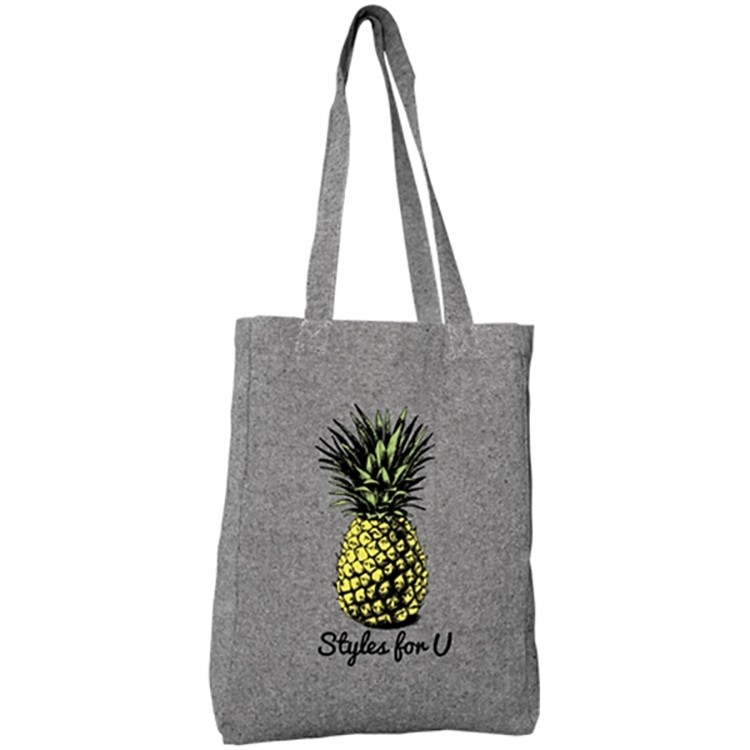 Super Sale- Big Gusset Grey Tweed Tote, custom tote bag with logo imprint 4