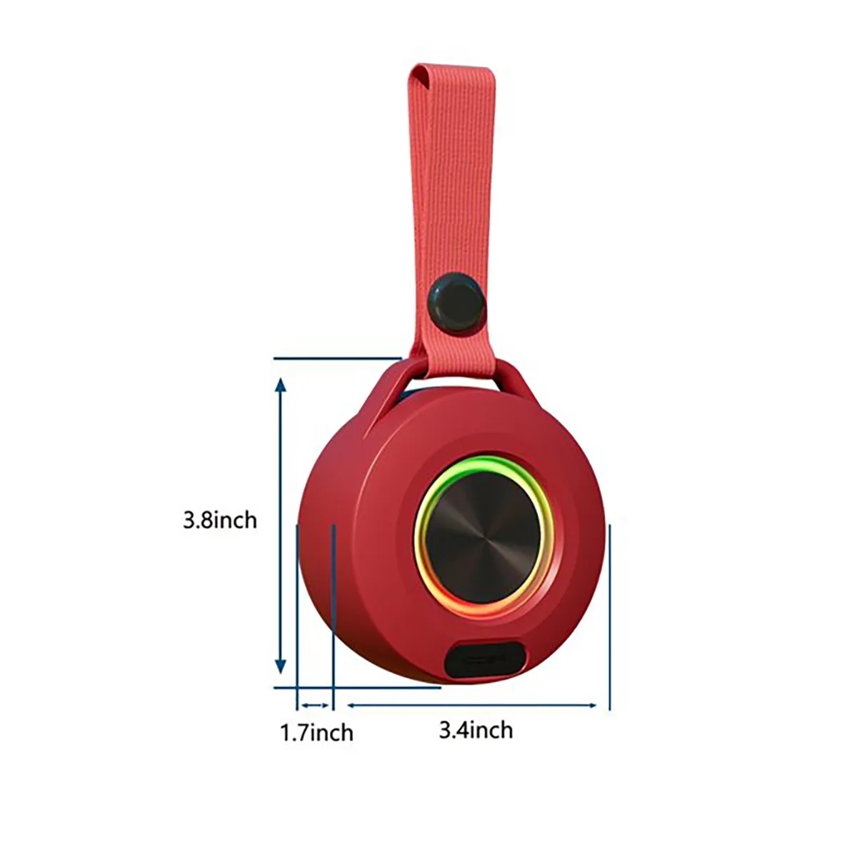 Portable Waterproof Bluetooth Speaker With Colored Light 4
