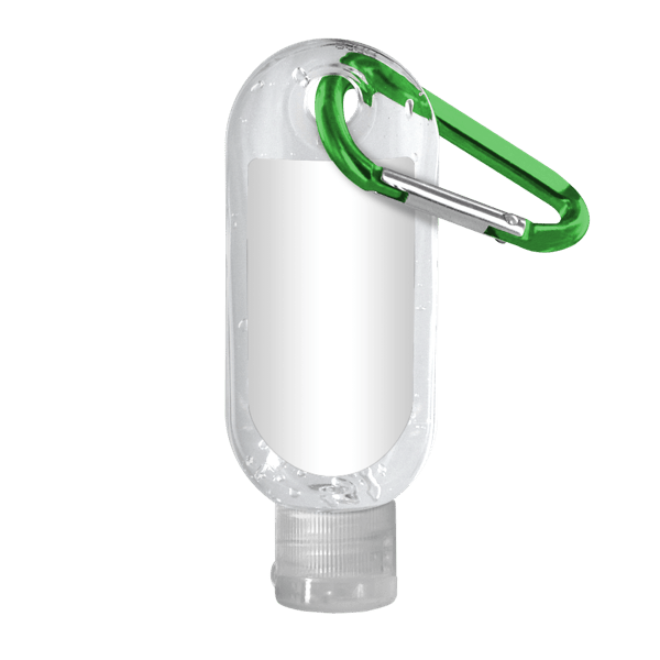 1.9 oz. Clear Sanitizer in Clear Bottle with Carabiner 2
