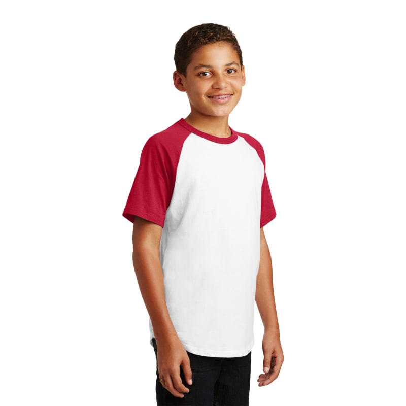 Sport-Tek Youth Short Sleeve Colorblock Raglan Jersey. 19