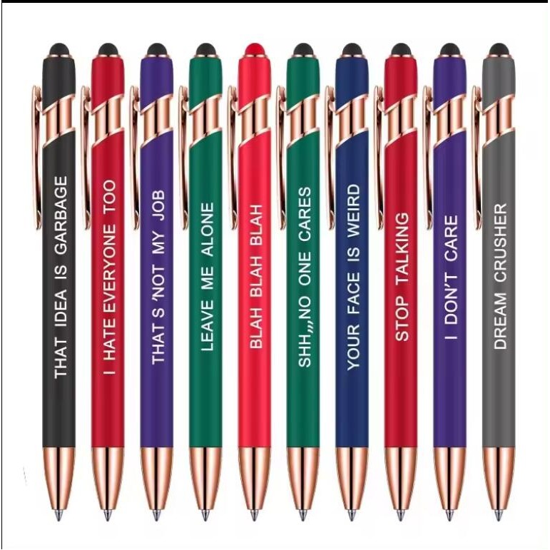 Soft Touch Ballpoint Pen with Rose Gold Accent 3