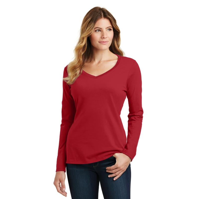 Port & Company Women's Long Sleeve Fan Favorite V-Neck Tee. 53
