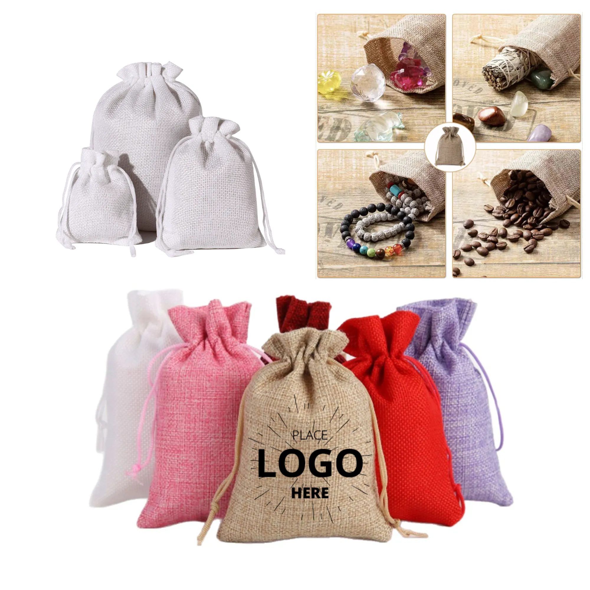 Jute Hemp Bag Drawstring Pouch 1