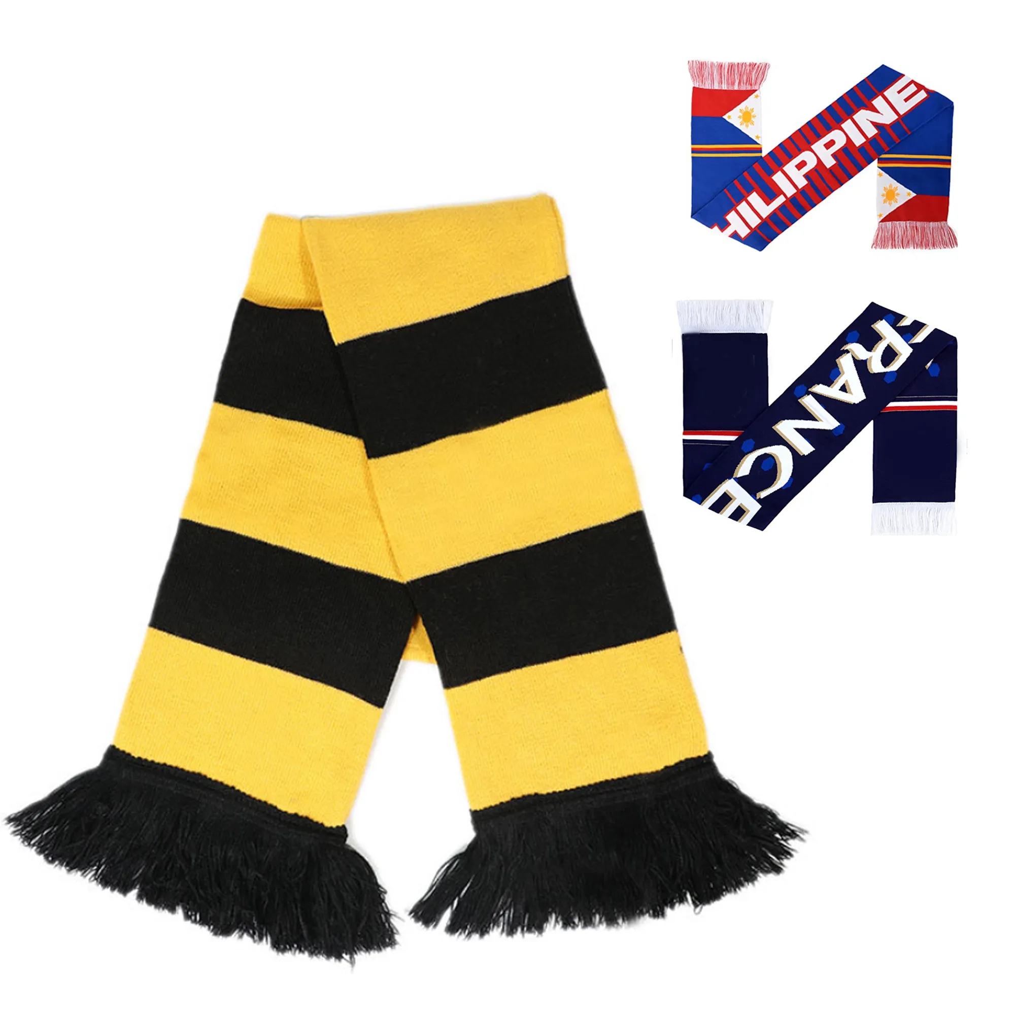 Double-Sided Stadium Knit Scarf With Fringe 3