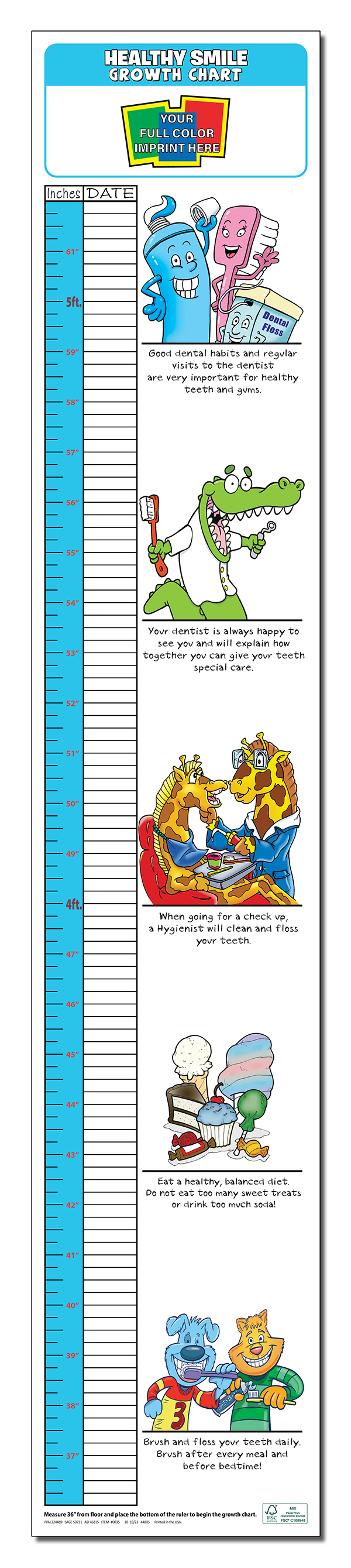 GROWTH CHART - Healthy Smile Children's Growth Chart 3