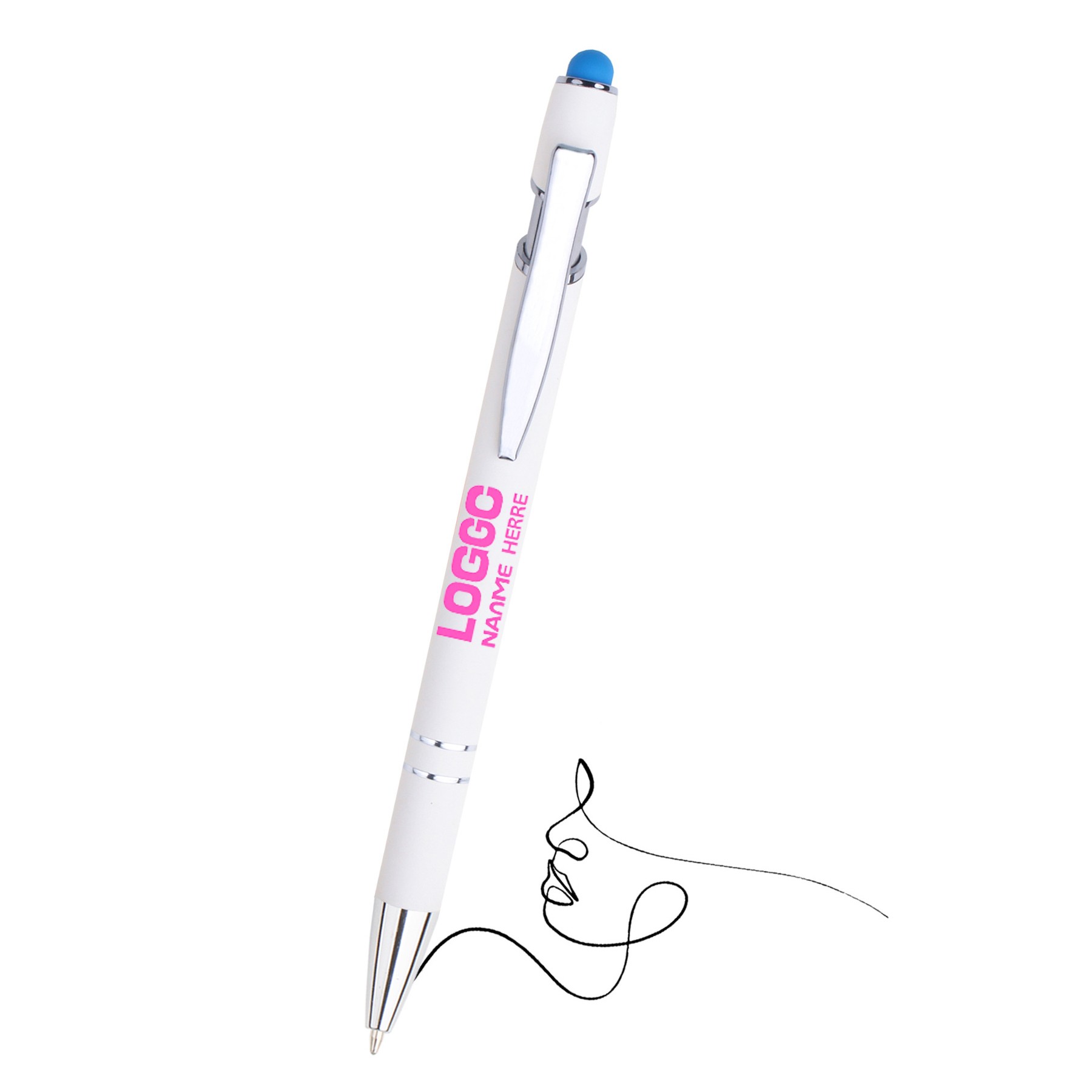 Touchable Metal Aluminum Barrel Click Action Ballpoint Pen