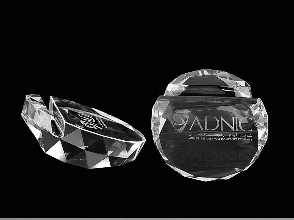 ROUND DIAMOND CARD HOLDER & PAPERWEIGHT 2
