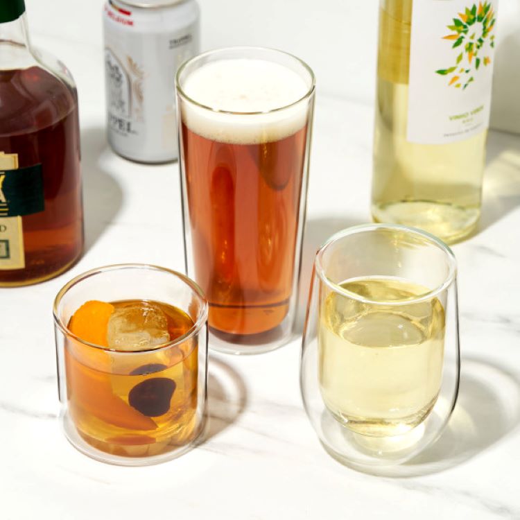 True® Double Walled Beer Pint Glass, set of 2 5