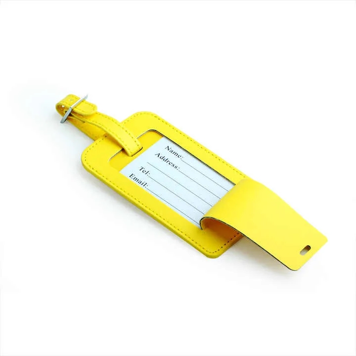 Leather Luggage Bag Case Tags, custom luggage tag with logo imprint 12