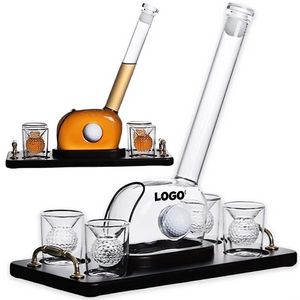 Golf Themed Whiskey Decanter Set with Shot Glasses 2