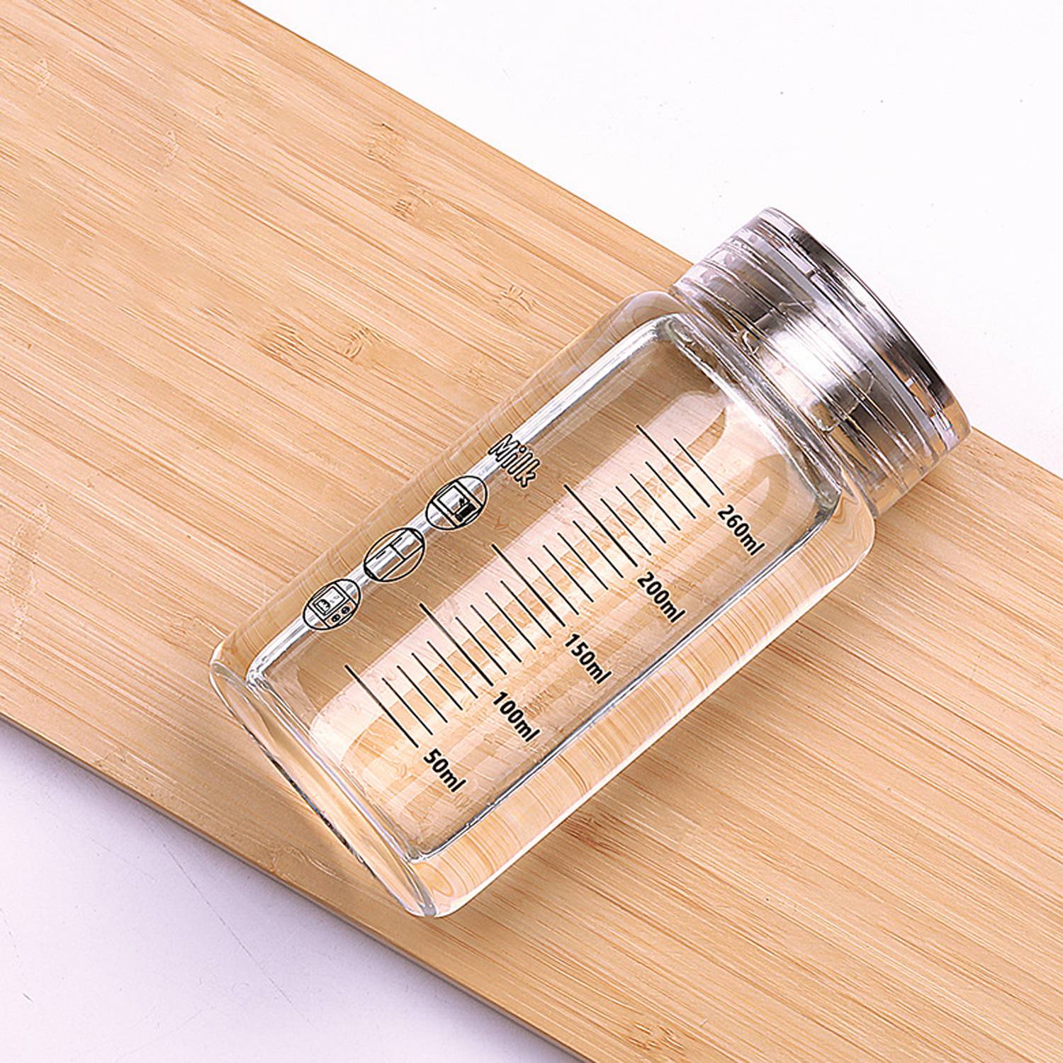 8.8oz Scaled Wide Mouth Glass Milk Bottle 5
